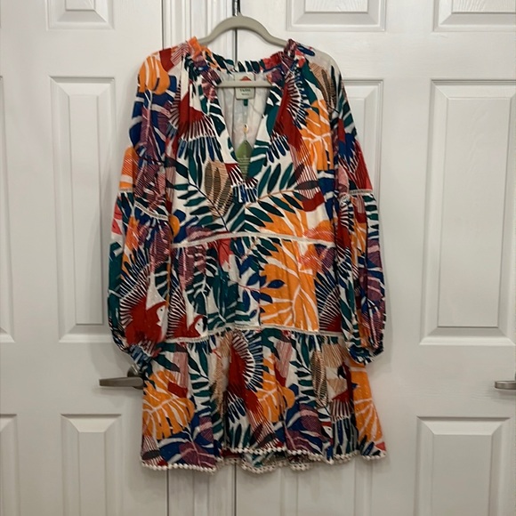 FARM RIO Off-White Macaw Mini Dress Sz Large - NWT!! SOLD OUT!!! - Picture 3 of 10